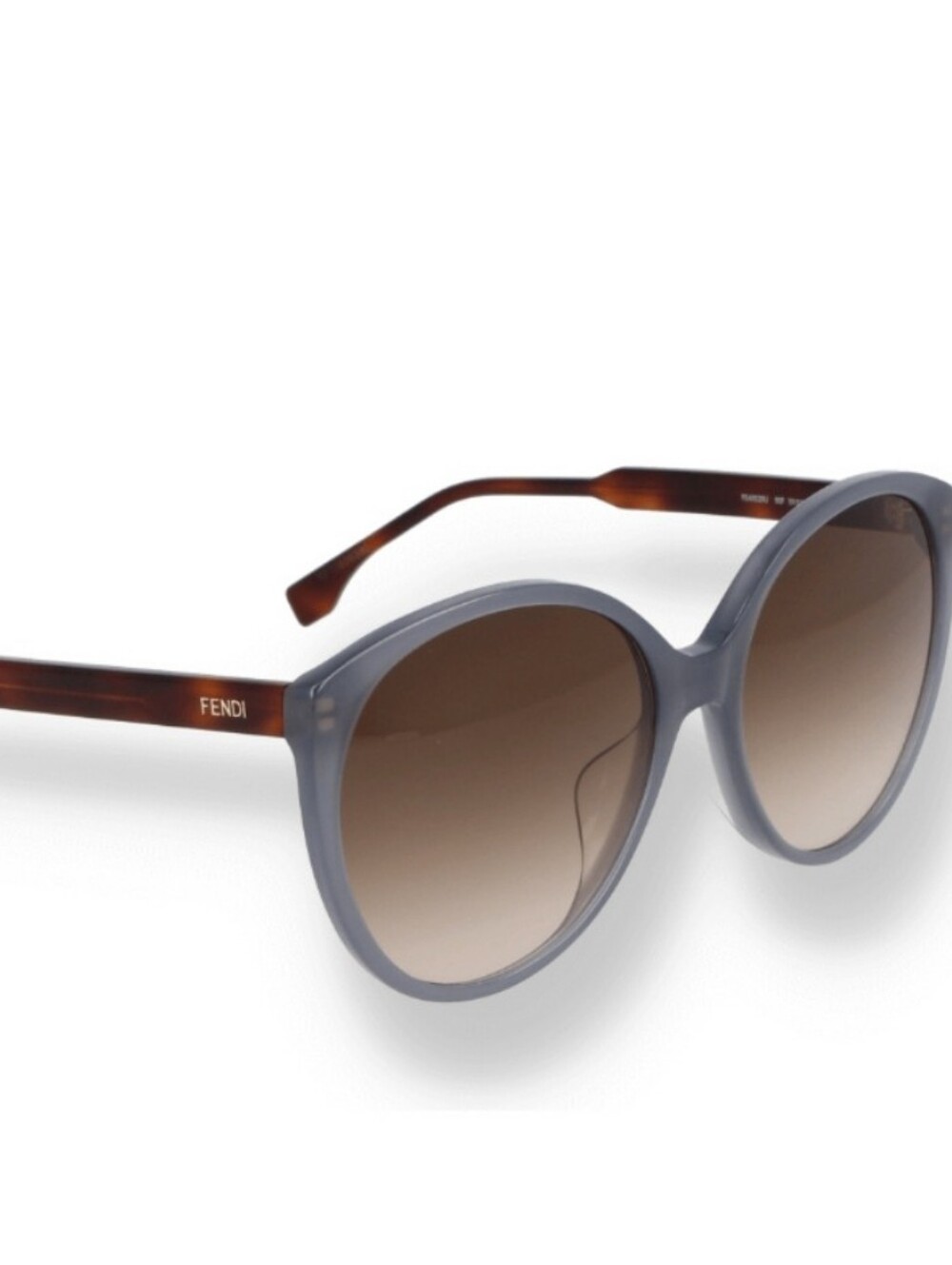 Fendi Round Sunglasses in Grey Frame W/Brown Gradient Lenses & Tortoise Arms/new - Picture 2 of 4